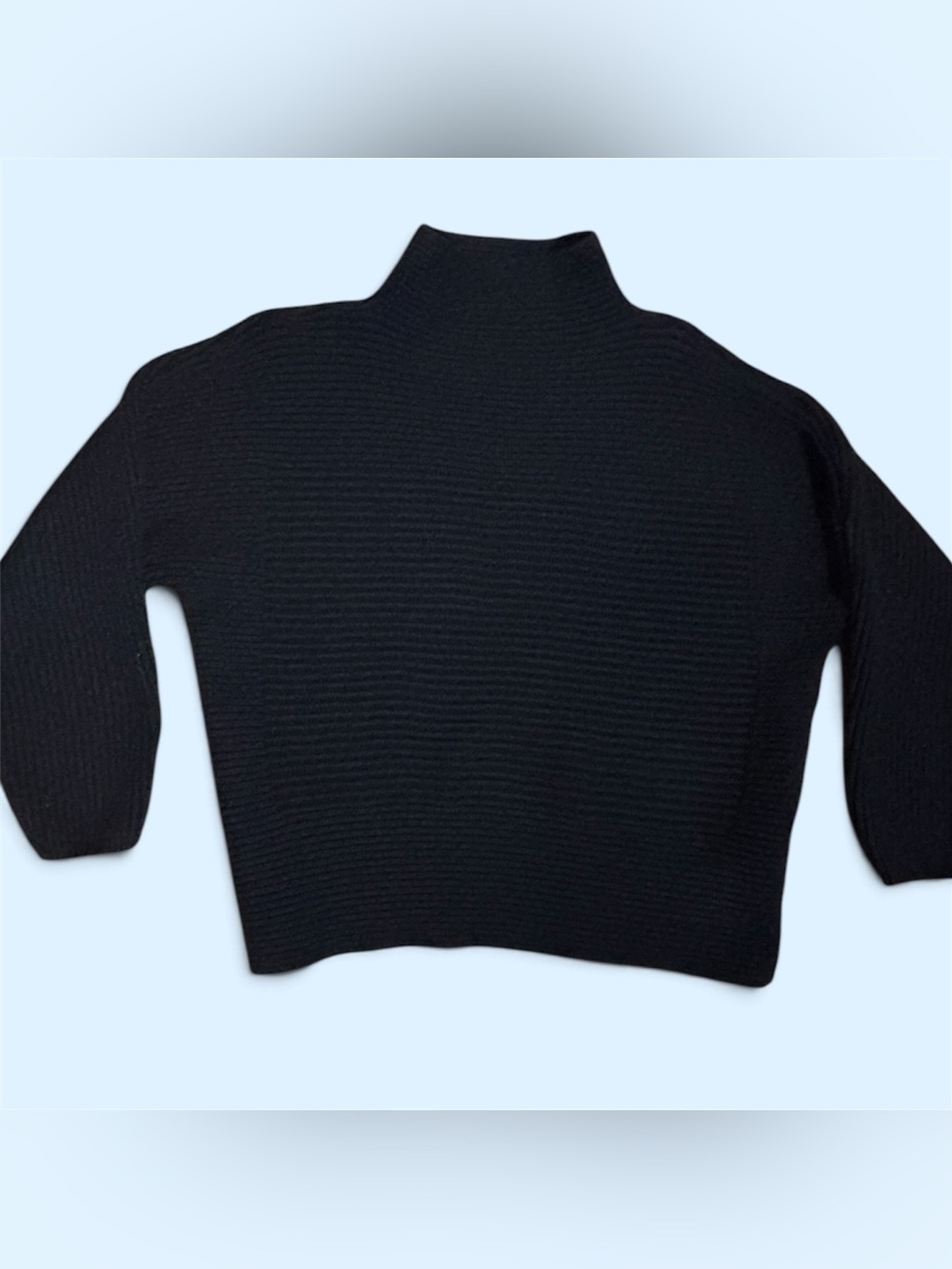 Max Studio black ribbed knit turtleneck sweater in size L
